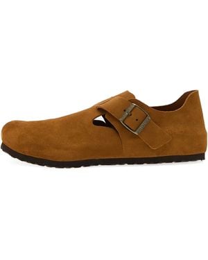 Birkenstock Buckle-Strap Suede Leather Sneakers - Brown