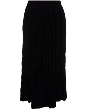 Uma Wang High-Waisted Velvet-Effect Skirt - Black