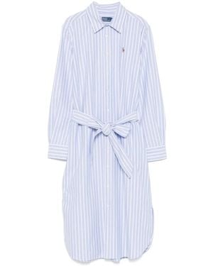 Polo Ralph Lauren Striped Cotton Midi Dress - Blue