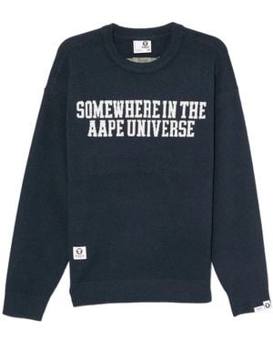 Aape By A Bathing Ape Logo-Printed Sweatshirt - Blue