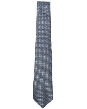 Giorgio Armani Geometric-Pattern Jacquard Tie - Blue