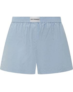 Des Phemmes Cotton Boxer Shorts - Blue