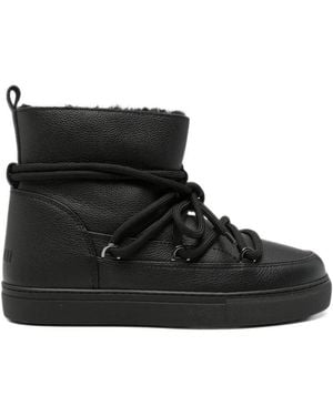 Inuikii Lace-Up Pebbled-Leather Boots - Black