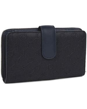 Tous Logo-lettering Zip-around Wallet - ブルー