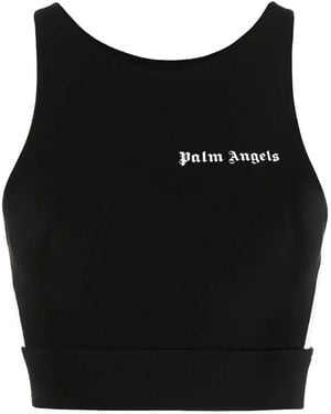 Palm Angels Top Con Dettaglio A Righe - Nero