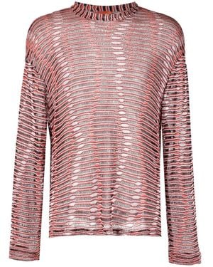 VITELLI Gestreifter Pullover Mit Lochmuster - Pink