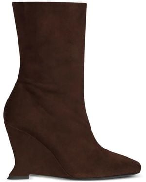 Balmain Keilstiefeletten Aus Wildleder - Braun