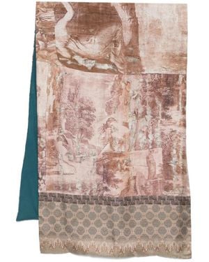 Pierre Louis Mascia Printed Border Scarf - Pink