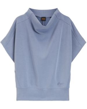 BOSS Funnel Neck Jumper - Blue