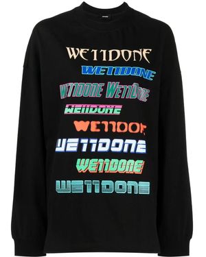 we11done Sweat À Logo Imprimé - Noir
