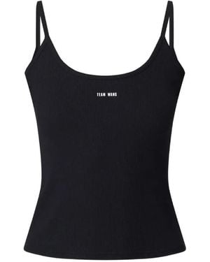 TEAM WANG design Original 1 Eyelet-Embellished Ribbed Vest - Black