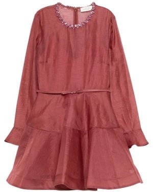 Zimmermann Alchemy Peplum Mini Dress - Red