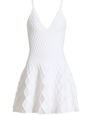 Balmain Flared Gebreide Jurk - Wit