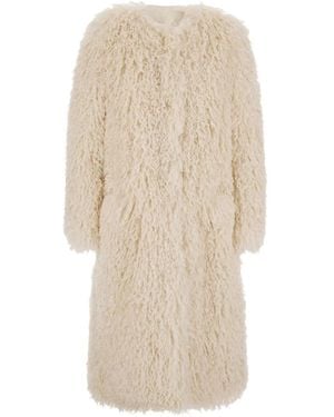 The Seafarer Curly Fleece Coat - Natural