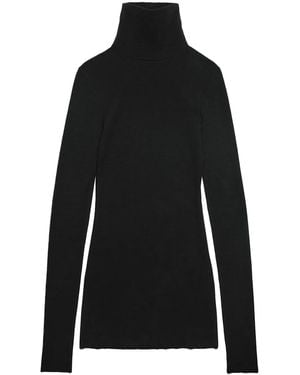 Ami Paris High-Neck Knitted Minidress - Black
