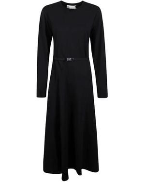 Tory Burch Buckle Long-Sleeve Midi Dress - Black