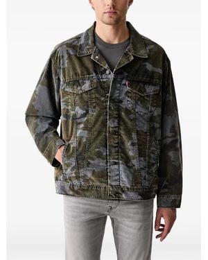 Levi's Camouflage-Print Corduroy Jacket - Gray