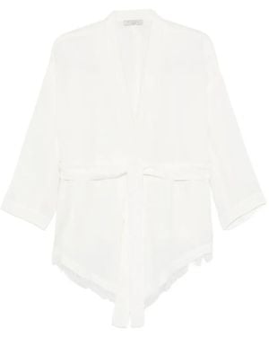 Antonelli Belt Fringed-Trim Jacket - White