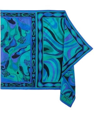 Emilio Pucci Printed Silk Sarong - Blue
