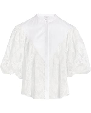 Giambattista Valli Embroidered Lace Blouse - White
