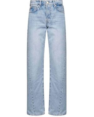 7 For All Mankind Five-Pocket Back-Patch Jeans - Blue