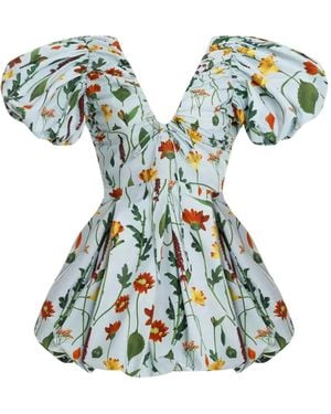 Agua Bendita Robe Noni Primavera À Fleurs - Bleu