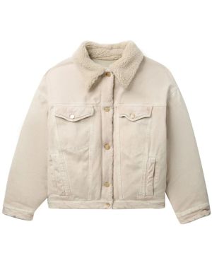 Khrisjoy Shearling-Collar Jacket - Natural