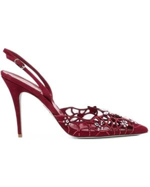 Rene Caovilla 100Mm Eden Crystal-Embellished Court Shoes - Pink