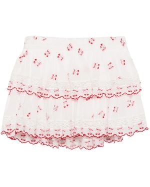 LoveShackFancy Cherry ミニスカート - ピンク
