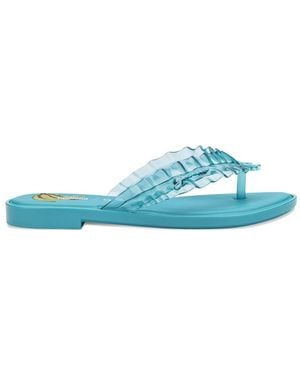 Melissa X Ganni Ruffled Flip-Flops - Blue