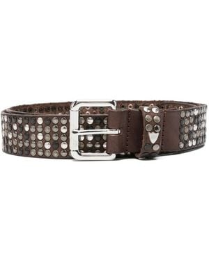HTC Ceinture À Détails De Clous - Blanc