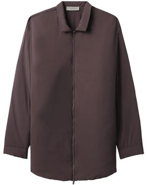 Fear Of God Logo-Embossed Zip-Up Shirt Jacket - Purple