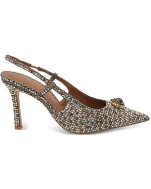 Kurt Geiger Belgravia Crystal-Embellished Court Shoes - Natural