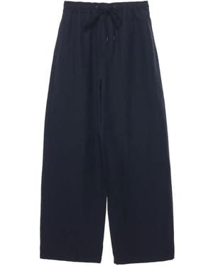 Studio Nicholson Drawstring Linen-Blend Trousers - Blue