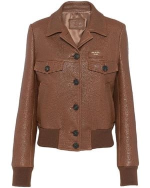 Prada Nappa Leather Jacket - Brown