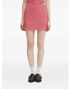 Sporty & Rich Striped mini straight skirt - Rojo