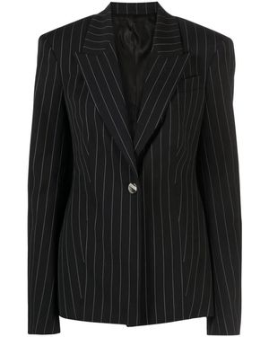 The Attico Glen Pinstripe Single-breasted Blazer - Black