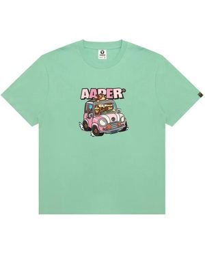 Aape By A Bathing Ape Cartoon Graphic T-Shirt - Green