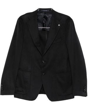 Tagliatore Single-Breasted Buttoned Blazer - Black
