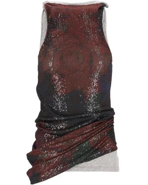 Maison Margiela Printed Draped Top - Brown