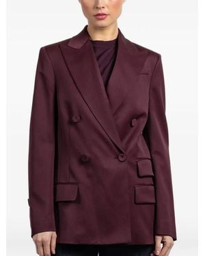 Another Tomorrow Blazer Con Doble Botonadura - Morado
