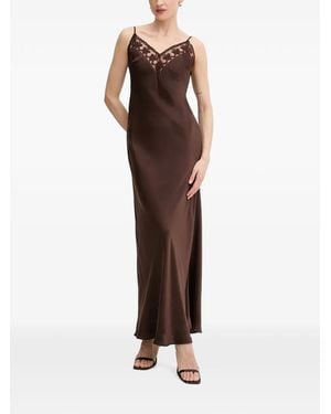 Bardot Robe Longue Bonita Bordée De Dentelle - Brown