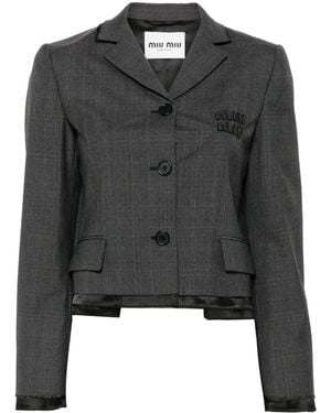 Miu Miu Sakko Mit Prince Of Wales-Karo - Schwarz