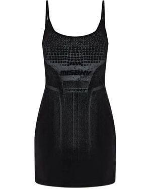 MISBHV Robe Courte En Maille À Logo - Black