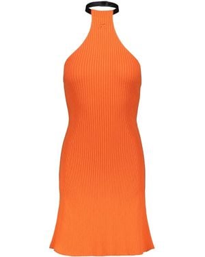 Courreges Halterneck Rib-Knit Dress - Orange