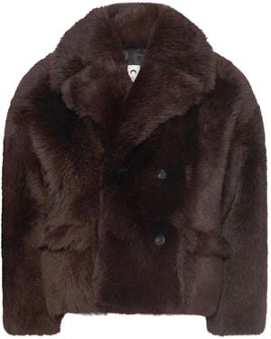 Marine Serre Shearling Jacket - Brown