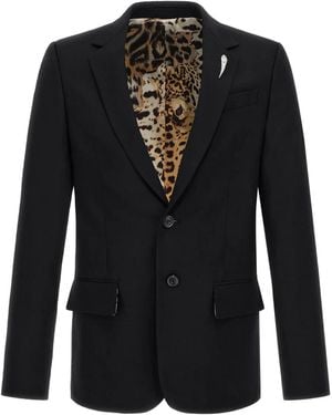 Roberto Cavalli Single-Breasted Blazer - Black