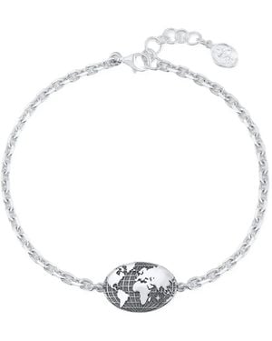 Dower & Hall Kettenarmband Mit Globus-Verzierung - Weiß