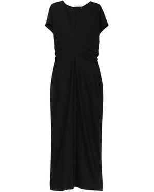Agnona Cap-Sleeve Maxi Dress - Black