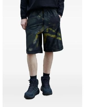 MOOS STUDIO Shorts mit Camouflage-Print - Blau